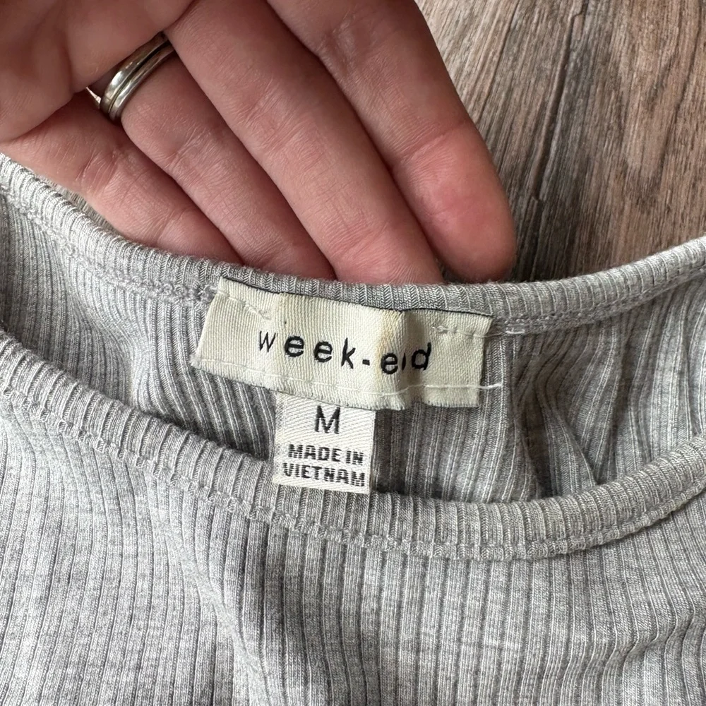 Gray Ribbed Tank Top - Picture 3 of 3